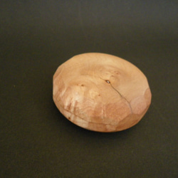 香合　木彫り　変わった杢目　バール杢　根杢 《亀甲》 4枚目の画像