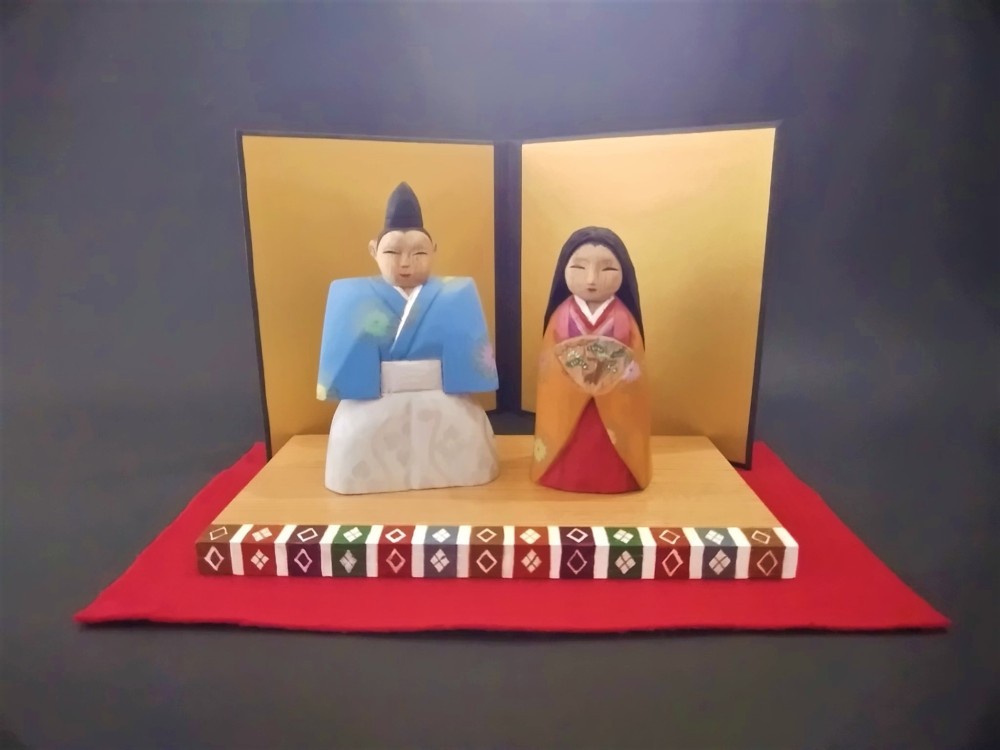 木彫雛人形　【立ち雛】