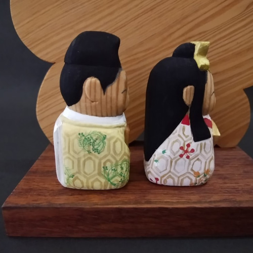 木彫り雛人形 【屋久杉衝立ミニ雛】 ひな人形・雛飾り 木もの