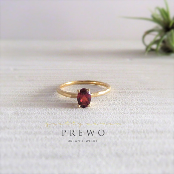 〈定做〉Garnet Fine Ring/K18GP 第2張的照片