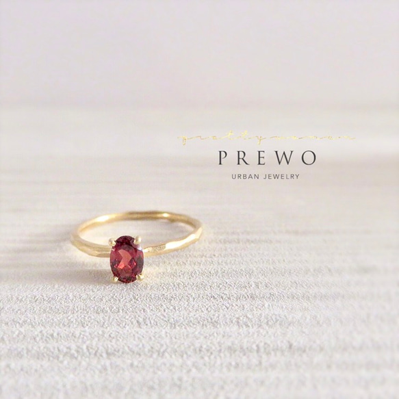 〈定做〉Garnet Fine Ring/K18GP 第3張的照片