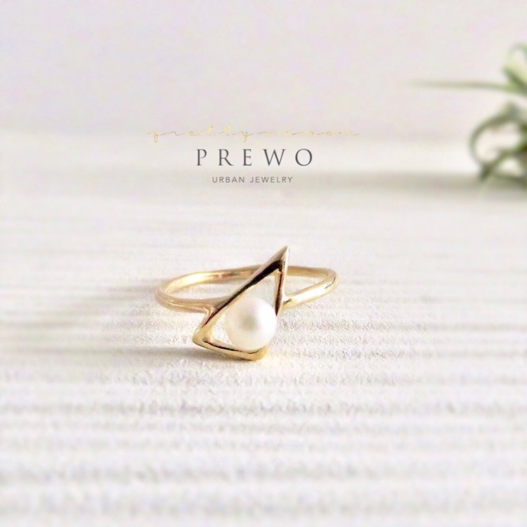 《受注製作》ジオメタパールリング~さんかく~