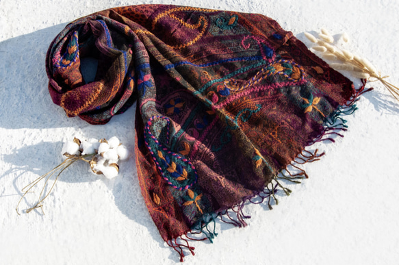 カシミヤカシミヤブランケット刺繍入りブランケットウール