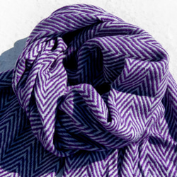 喀什米爾Cashmere 編織圍巾 羊毛蓋毯 針織圍巾/純羊毛圍巾/羊毛披巾 聖誕節禮物 交換禮物 母親節-紫色(厚款) 第1張的照片