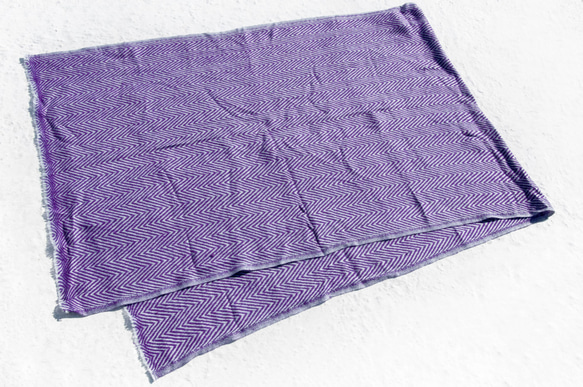 喀什米爾Cashmere 編織圍巾 羊毛蓋毯 針織圍巾/純羊毛圍巾/羊毛披巾 聖誕節禮物 交換禮物 母親節-紫色(厚款) 第3張的照片