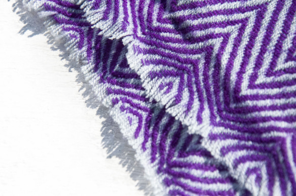 喀什米爾Cashmere 編織圍巾 羊毛蓋毯 針織圍巾/純羊毛圍巾/羊毛披巾 聖誕節禮物 交換禮物 母親節-紫色(厚款) 第7張的照片