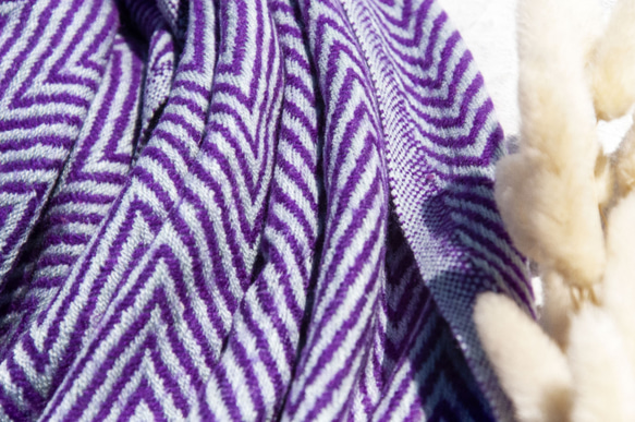 喀什米爾Cashmere 編織圍巾 羊毛蓋毯 針織圍巾/純羊毛圍巾/羊毛披巾 聖誕節禮物 交換禮物 母親節-紫色(厚款) 第10張的照片