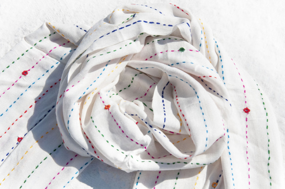 クリスマスギフト交換ギフト母の日バレンタインデーギフト誕生日ギフト交換ギフト手縫い純綿シルクスカーフ/純綿刺繍スカーフ/インド有 1枚目の画像