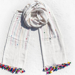 クリスマスギフト交換ギフト母の日バレンタインデーギフト誕生日ギフト交換ギフト手縫い純綿シルクスカーフ/純綿刺繍スカーフ/インド有 6枚目の画像