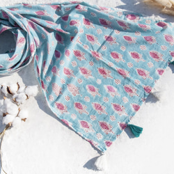 クリスマスギフト交換ギフトクリスマスマーケットエスニックスタイルフォレストバースデーギフト手作り木版画印刷プラント染色スカーフ手 5枚目の画像