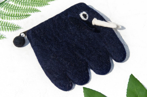 聖誕節禮物 母親節禮物 情人節禮物 生日禮物 悠遊卡套 羊毛氈化妝包 airpods收納包 手機袋 羊毛氈手機-藍大象 第3張的照片