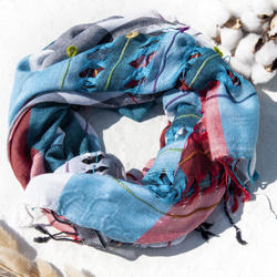 クリスマスギフト交換ギフト母の日ギフトバレンタインデーギフトバースデーギフト手織りサークルシルクスカーフ/スムースコットンシルク 3枚目の画像