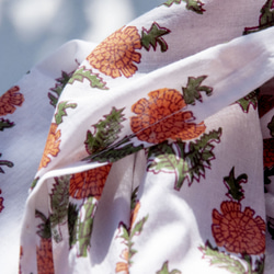 聖誕節禮物 交換禮物 情人節禮物 閨蜜生日禮物 民族風印度手工木刻印植物染圍巾手織圍巾 編織圍巾 草木染純綿絲巾-南美洲 第5張的照片