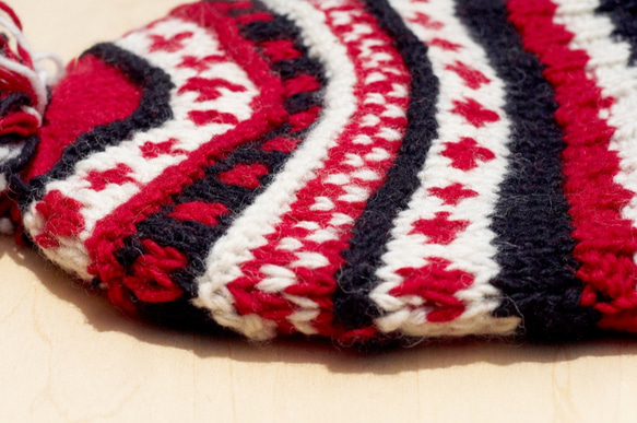 wool hat手織純羊毛帽 / 針織毛帽 / 內刷毛手織毛帽 / 毛線帽 nepal - 東歐民族幾何圖騰 第3張的照片