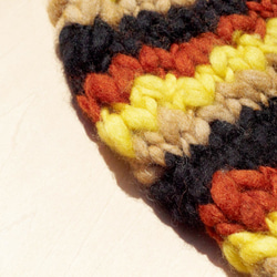 wool hat 手編純羊毛帽 / 針織毛帽 / 粗針織毛帽 / 毛線帽  (made in nepal) - 夕陽 第4張的照片