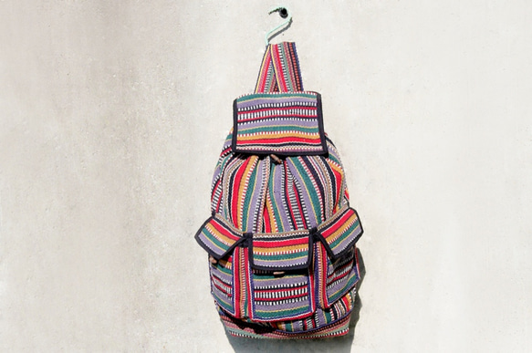 Weave Bag 限量一件 手工編織背包/ 肩背包 / 斜背包 / 編織手感旅行後背包-魔幻線條fairtrade 第1張的照片