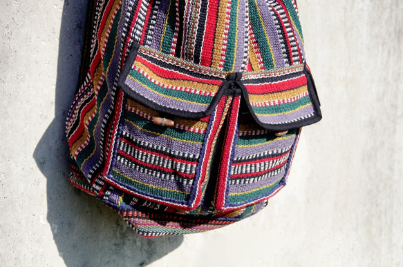 Weave Bag 限量一件 手工編織背包/ 肩背包 / 斜背包 / 編織手感旅行後背包-魔幻線條fairtrade 第3張的照片