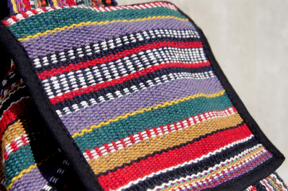 Weave Bag 限量一件 手工編織背包/ 肩背包 / 斜背包 / 編織手感旅行後背包-魔幻線條fairtrade 第4張的照片