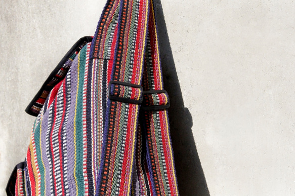 Weave Bag 限量一件 手工編織背包/ 肩背包 / 斜背包 / 編織手感旅行後背包-魔幻線條fairtrade 第7張的照片