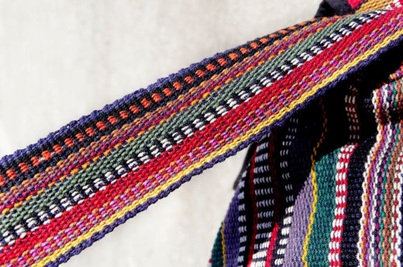 Weave Bag 限量一件 手工編織背包/ 肩背包 / 斜背包 / 編織手感旅行後背包-魔幻線條fairtrade 第8張的照片