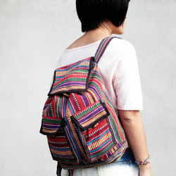 Weave Bag 限量一件 手工編織背包/ 肩背包 / 斜背包 / 編織手感旅行後背包-魔幻線條fairtrade 第9張的照片