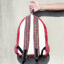 Fairtrade / 手感拼接設計後背包 / 肩背包 - 棉麻+紗麗線 Hemp backpack 第6張的照片