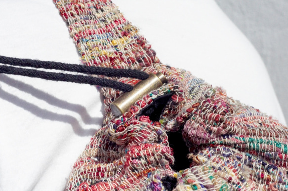 フェアトレードの手織りのヨガマットバックパック/ヨガバッグ/ヨガバッグカラフルなサリーシルクバッグ 7枚目の画像