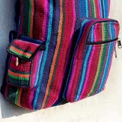 Woven bag 手織手感民族旅行方形後背包Fairtrade - 南美色調 (僅一件) backpack 第4張的照片