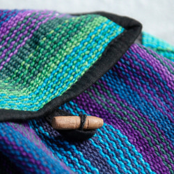 手工編織手感後背包 fairtrade - woven bag 魔幻藍綠 made in nepal 第8張的照片