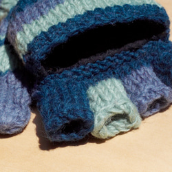 手作り限定手編み純ウールニット手袋/取り外し可能な手袋/内毛手袋/暖かい手袋-東ヨーロッパの波民族風トーテムウール手袋 3枚目の画像