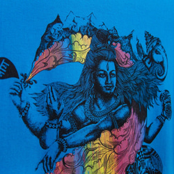 男裝合身純棉插畫Tee / 旅行Tee / 印度風T-shirt / 設計T-shirt - 印度跳舞溼婆神( 藍 ) 第5張的照片