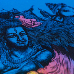 男裝合身純棉插畫Tee / 旅行Tee / 印度風T-shirt / 設計T-shirt - 印度跳舞溼婆神( 藍 ) 第9張的照片