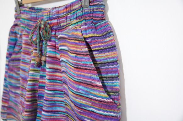 女裝 民族風拼接針織短褲 knitting shorts - 漸層繽紛色調 ( 限量一件 ) Fairtrade 第5張的照片