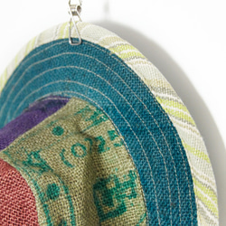 国家風の手織り綿の帽子/バイザー/帽子ステッチ制限ハンド - 日本の国立風の着色されたパッチワーク（1を制限する）フェアトレード 5枚目の画像