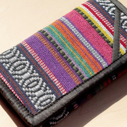 編織感帆布皮夾 / 民族風零錢包 / fairtrade錢包 - 熱帶鮮豔色彩woven wallet 第1張的照片