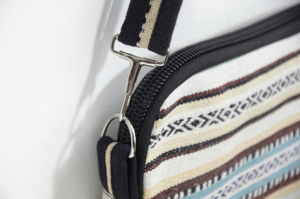 エスニックストライプ - 南米のトーンショルダーバッグ/メッセンジャーバッグを織り限定版手作り綿 3枚目の画像