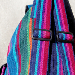 weave backpack 編織手感後背包 - colorful 藍紫色線條 tibet boho fairtrade 第5張的照片