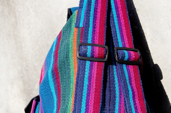 weave backpack 編織手感後背包 - colorful 藍紫色線條 tibet boho fairtrade 第5張的照片