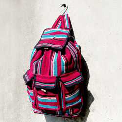 weave backpack 編織手感後背包 - colorful 迷幻色線條 tibet boho fairtrade 第1張的照片