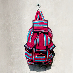 weave backpack 編織手感後背包 - colorful 迷幻色線條 tibet boho fairtrade 第2張的照片