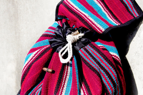 weave backpack 編織手感後背包 - colorful 迷幻色線條 tibet boho fairtrade 第4張的照片
