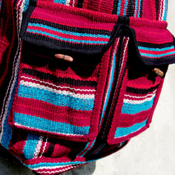 weave backpack 編織手感後背包 - colorful 迷幻色線條 tibet boho fairtrade 第5張的照片