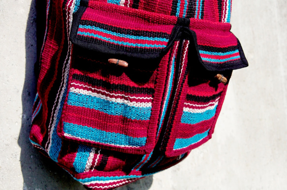 weave backpack 編織手感後背包 - colorful 迷幻色線條 tibet boho fairtrade 第5張的照片