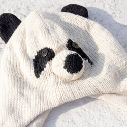 聖誕禮物 手織純羊毛圍巾 / 針織圍巾 / 動物造型圍巾 / 內刷毛手織圍巾 - panda 熊貓動物 手套 圍巾 毛帽 第1張的照片