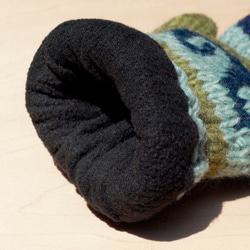 純粋なウールの手袋をニット暖かい手袋/ 2ways手袋/足手袋/手袋/ニット手袋毛 - グラデーション青い空を混合 6枚目の画像