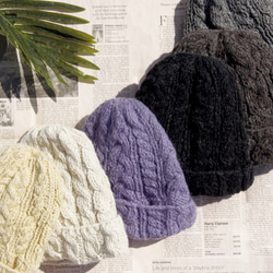 nepal wool hat手工編織純羊毛帽/ 編織帽 / 針織毛帽 / 內刷毛手織毛帽 / 毛線帽 - 焦糖色混色麻花 第9張的照片