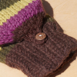 wool手織純羊毛針織手套 / 可拆卸手套 / 保暖手套(made in nepal) - 北歐費爾島民族圖騰 抹茶咖啡 第4張的照片