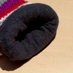 手編みのピュアウールニット手袋/取り外し可能な手袋/内側の毛の手袋/暖かい手袋（ネパール製）-グレープシャンパンノルディックフェ 6枚目の画像
