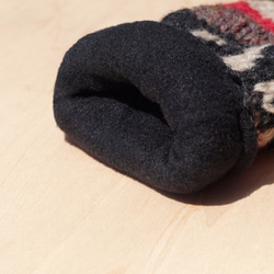 限量一件針織純羊毛保暖手套 / 兒童手套 / 童手套 / 內刷毛手套 / 針織手套 / 拳擊手套 - 東歐風 海浪條紋 第4張的照片