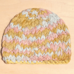 限定キャップ純粋なウールの手織り/ニット帽子/キャップニット/織キャップ手の毛/ウールキャップ - ピンクのウールキャップウール 2枚目の画像